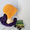 Yazlık Safran Sarı  Şapka, El Örgüsü