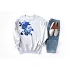 Mavi Güller Tasarım Sweatshirt