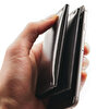 Twin Wave Wallet / Hakiki Deri El Yapımı Siyah Cüzdan (Unisex)