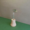 Seramik 4 Yapraklı Yonca ve Ahşap Tabanlı Mini Cam Vazo