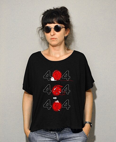 404 Kedi  -  Salaş Tshirt (Siyah-Gri-Beyaz)