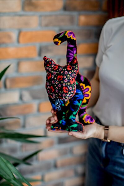 Renkli Kedi Figür - Dekoratif Obje