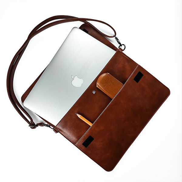 Misingpiece  Askılı  13 İnç  Macbook Ve  Laptop Çantası   Kahverengi 