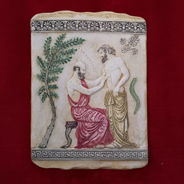 Antik Grek Hipokrat Tedavi Ederken Mitolojik Tablet