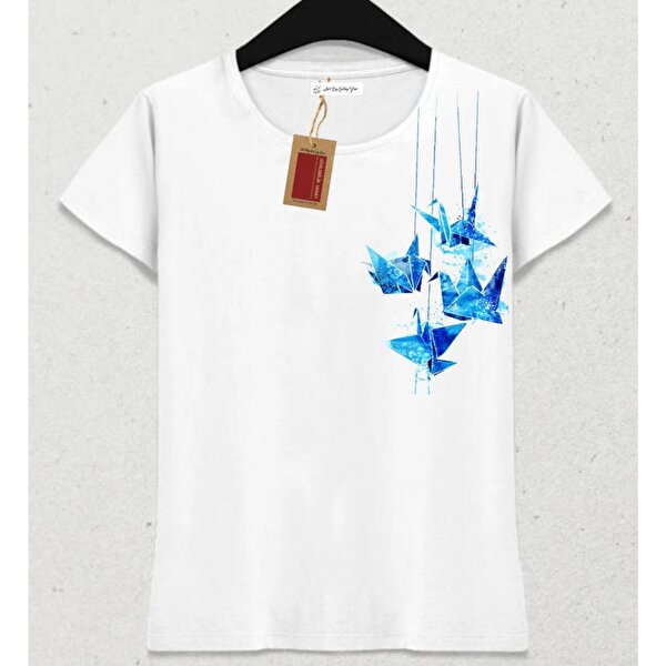 Origami Kuşlar Tasarım Tshirt